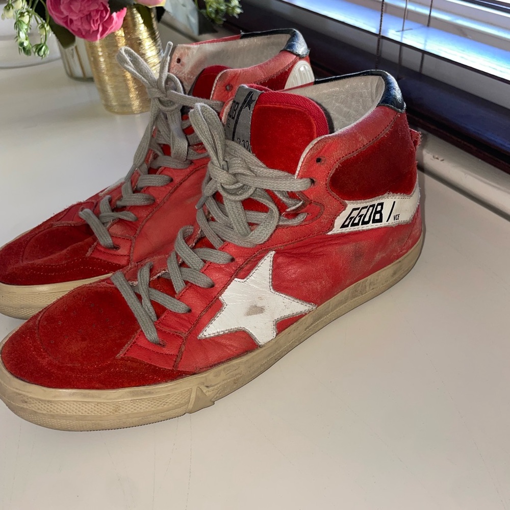 Golden Goose Red High-Top Sneakers - Picture 2 of 3